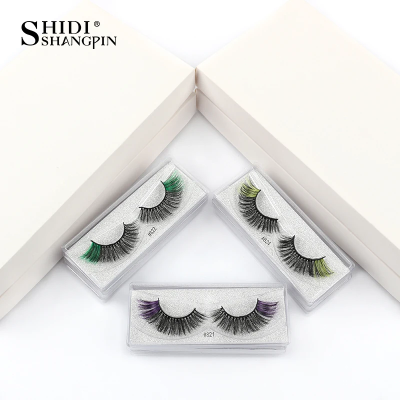 Colored Eyelashes Wholesale 5/100pcs Mink Lashes Fake Lashes Natural False Lashes Mink Eyelashes Set Colorful Eyelashes Bulk