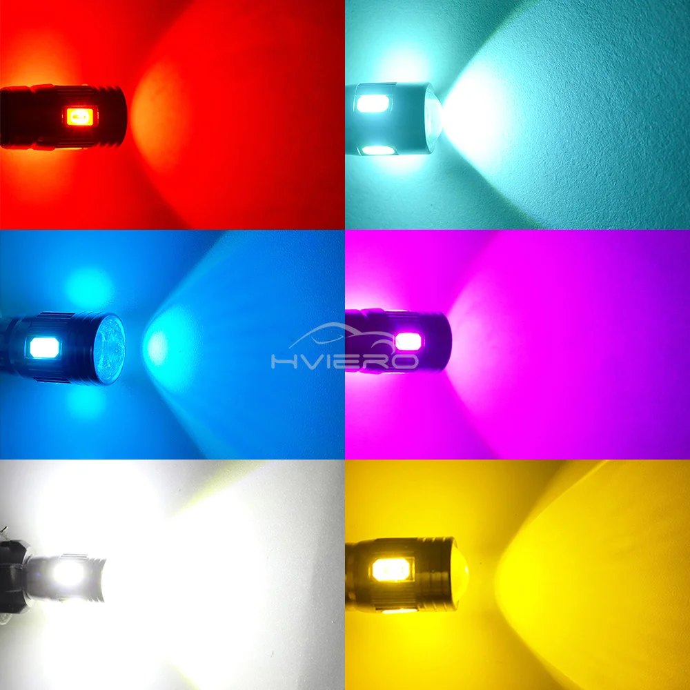 1/4Pcs Car T10 W5W LED Bulb Super Bright Canbus Interior Dome Trunk Lights 5630 6SMD 12V for Turn Signal Parking Brake Lamp