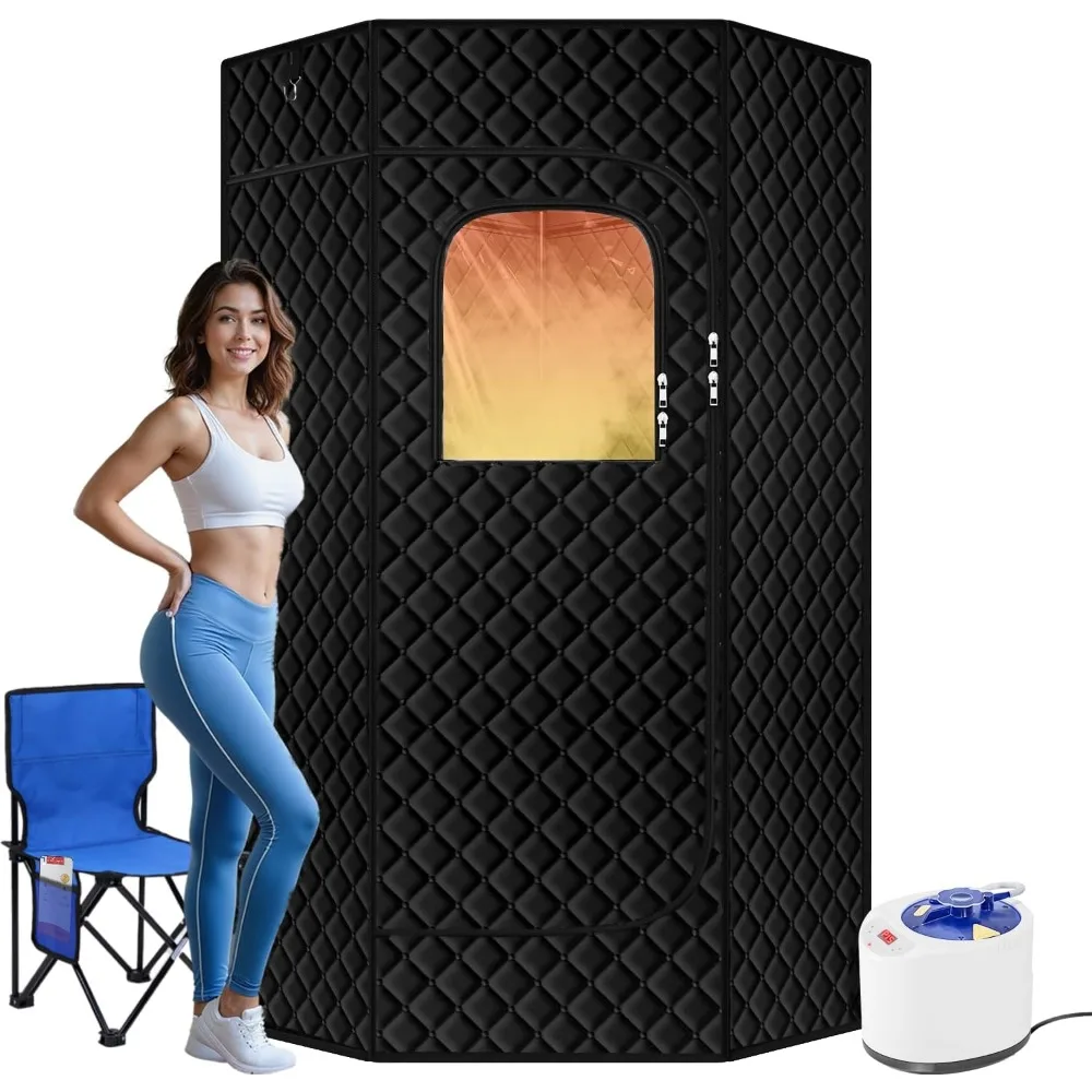 Portable Sauna Box for Home, Personal Steam Nurecover Saunas Tent at Home Use,   Steamer, Pentagon Design with Higher