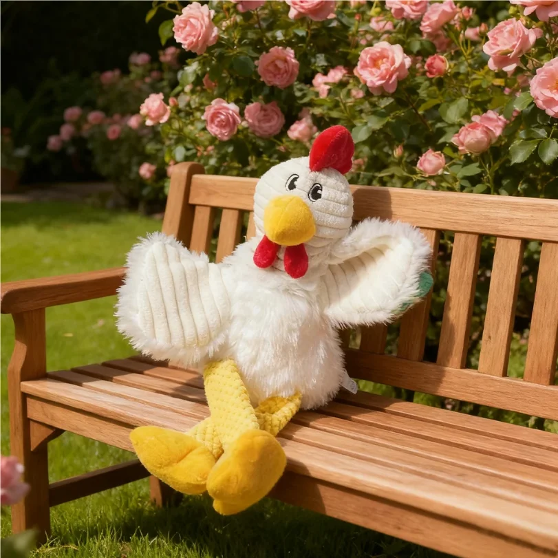 

Pet Chew-Resistant Plush Interactive Toy with Sound, Cartoon Rooster Design, Suitable for Large, Medium, and Small Pets Such as