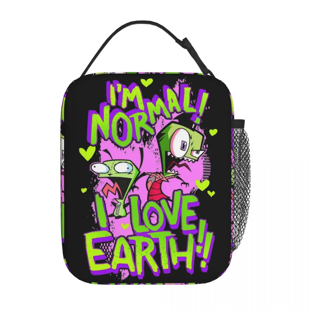 

Invader Zim & GIR I'm Normal I Love Earth Insulated Lunch Bag Thermal Lunch Container Leakproof Tote Lunch Box College Travel