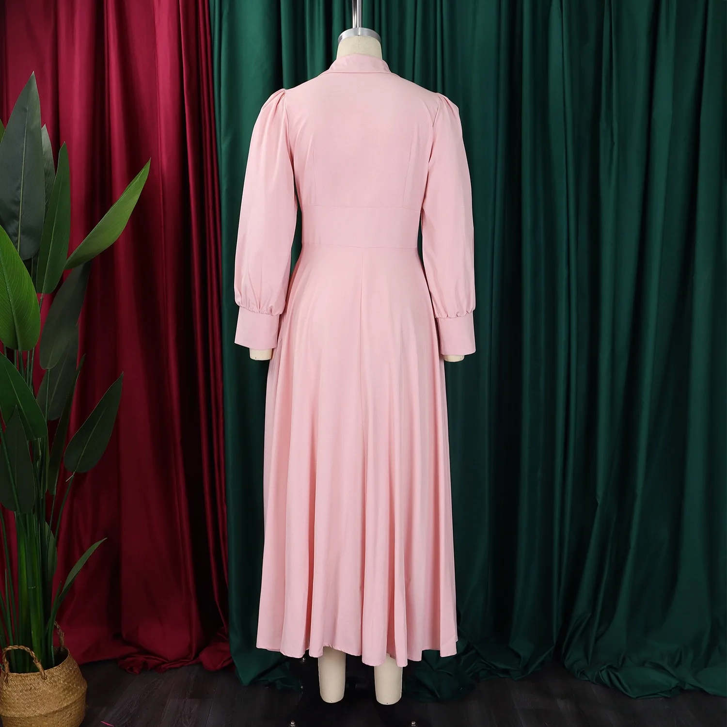 Elegante Hemden, Kleider für Damen, Umlegekragen, einreihig, plissiert, knöchellang, modisch, für Damen, Geburtstag, Party, Abendessen