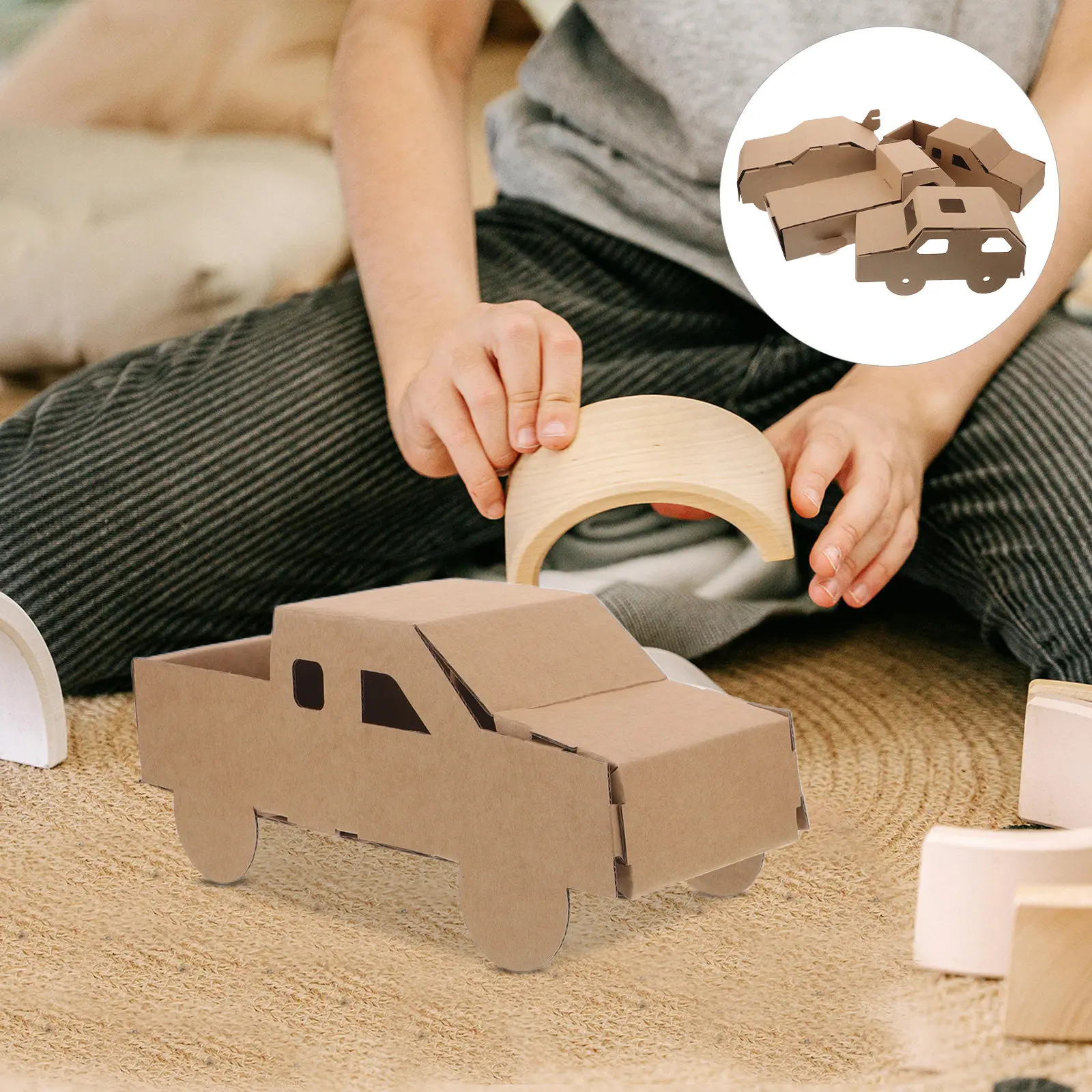 4sets-diy-cardboard-car-kit-for-kids-educational-3d-puzzle-vehicle-building-set-hands-on-craft-activity-turning-waste-into