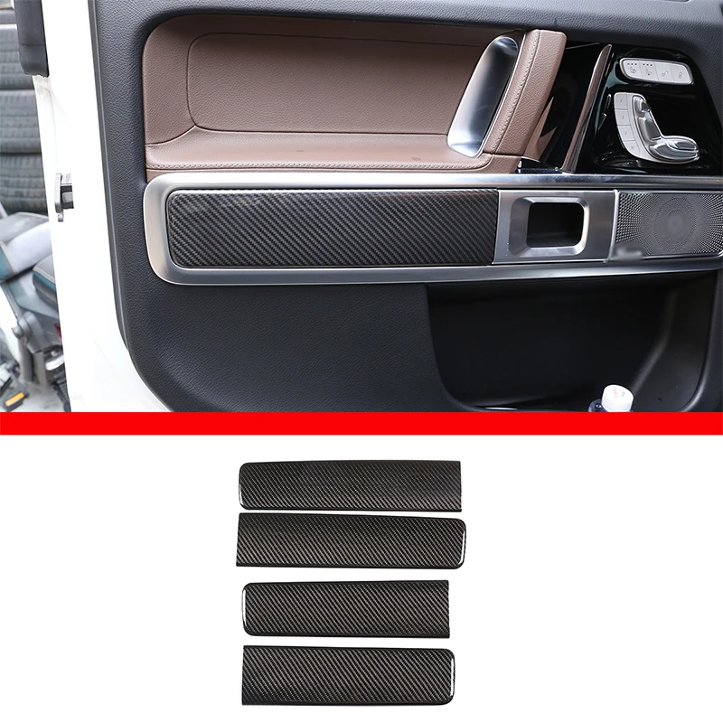 For Mercedes-Benz G-Class W463 G500 G63 2019-20 Real Carbon Fiber Interior Door Trim Plate Car Sticker Modification Accessories