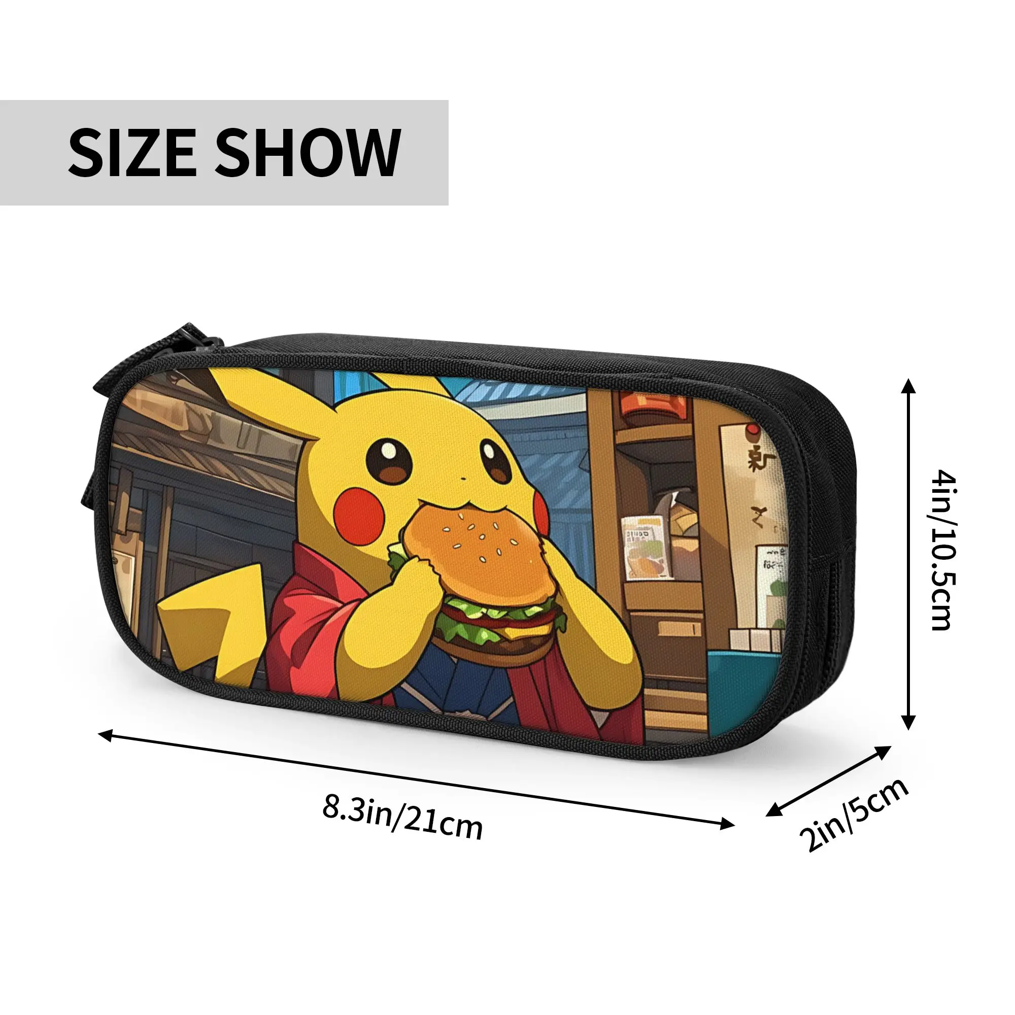 Custom Cartoon Pokemon Theme Large Capacity Bags for Child Pikechu Like Food School Pencil Bag for Boys Gilrs Kids