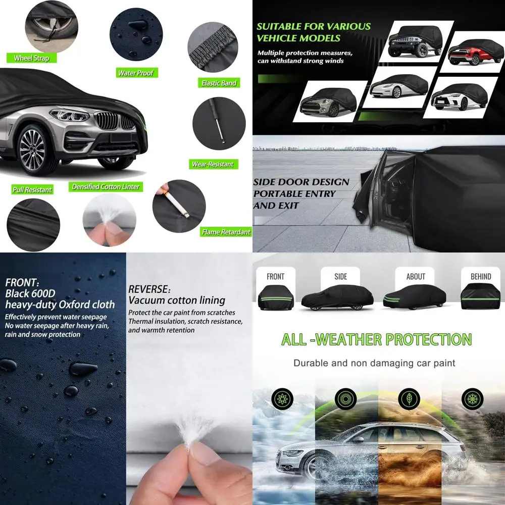 

Heavy-Duty 16-Layer Full Car Cover, UV & Weatherproof, Fits SUVs up to 15ft