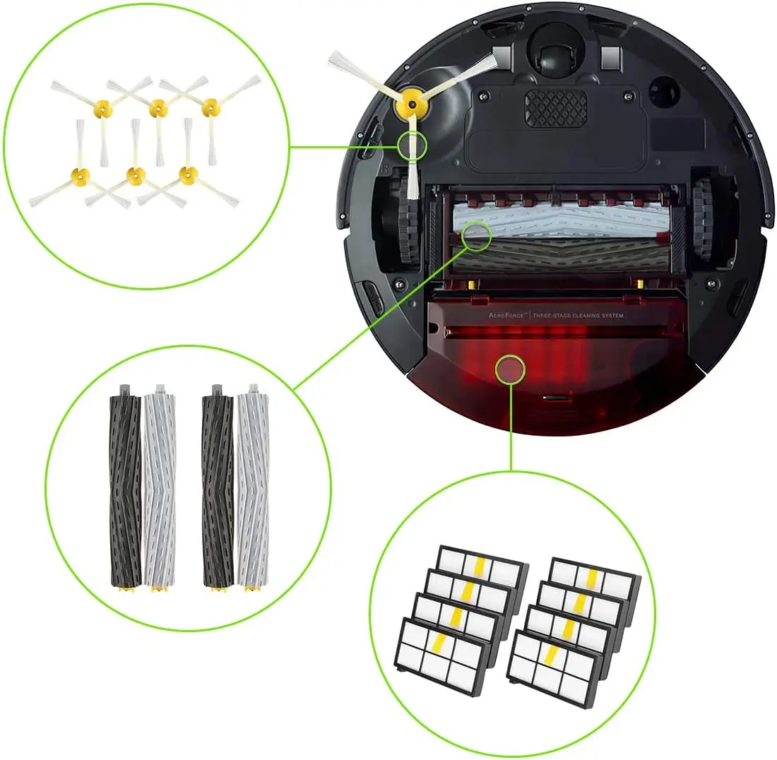 Roomba Accessoire Kit Voor Irobot Roomba 880 805 860 870 890 960 980 Stofzuiger Zwenkwiel, hepa Filter & Side Borstel