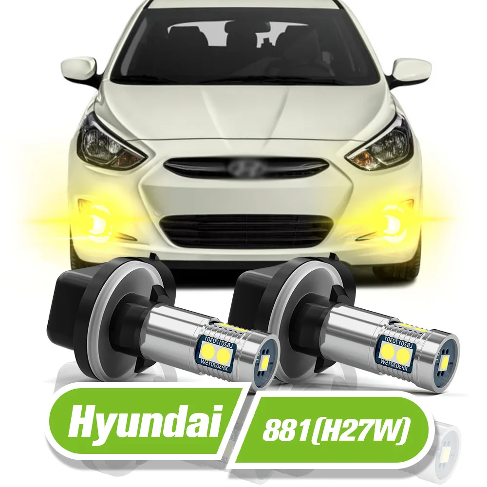 

For Hyundai Accent Sonata 2006-2010 Santa Fe Tucson Elantra GT Genesis Coupe LED Fog Light 881 H27W 2pcs Lamp Accessories