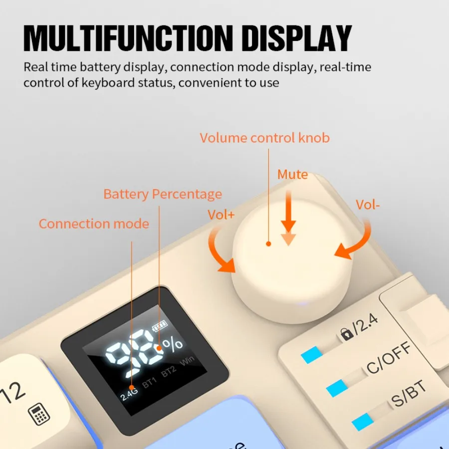 XUNFOXK92 Wired Film Keyboard - Tri-color 75% Specification RGB Backlight - 82 Keys - Suitable for Computer Gamers - Laptops