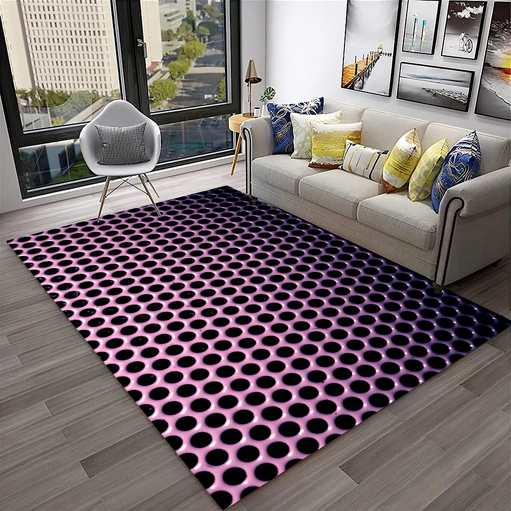 Simple Metal Mesh Geometric Luxury Carpet Rug for Home Living Room Bedroom Sofa Doormat Decor,Kid Area Rug Non-slip Floor Mat