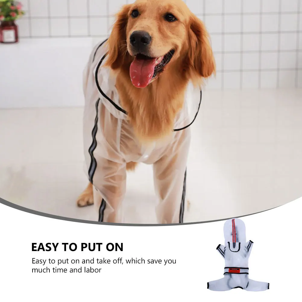 

Dog Raincoat Hooded Pet Waterproof Clothes Comfortable Breathable Easy on Off Keep Dry Worst Weather Lightweight Portable Pet
