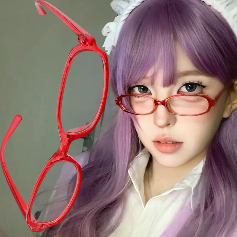 

New Y2K Retro Small Square Oval Frame Cosplay Glasses Frame Women Anti Blue Light Computer Glasses Vintage Eyeglasses Goggles