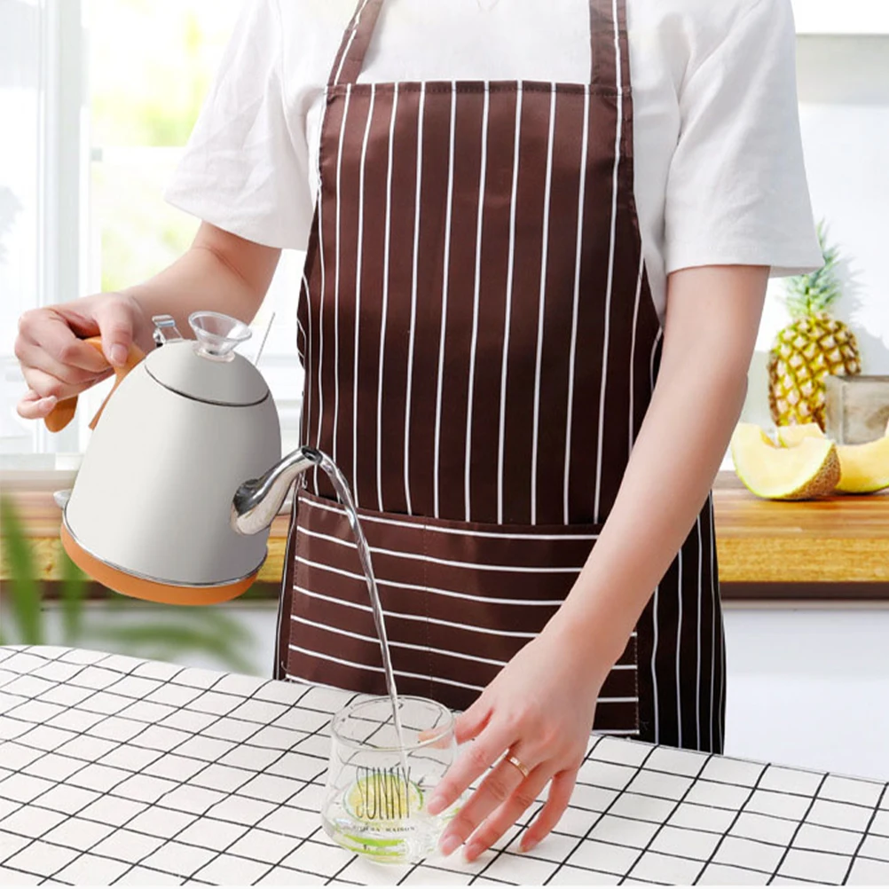 

2 Pcs Reusable Chef Apron Oil-proof Aprons for Men Canvas with Pockets Adjustable Coffee Cotton Yarn Card