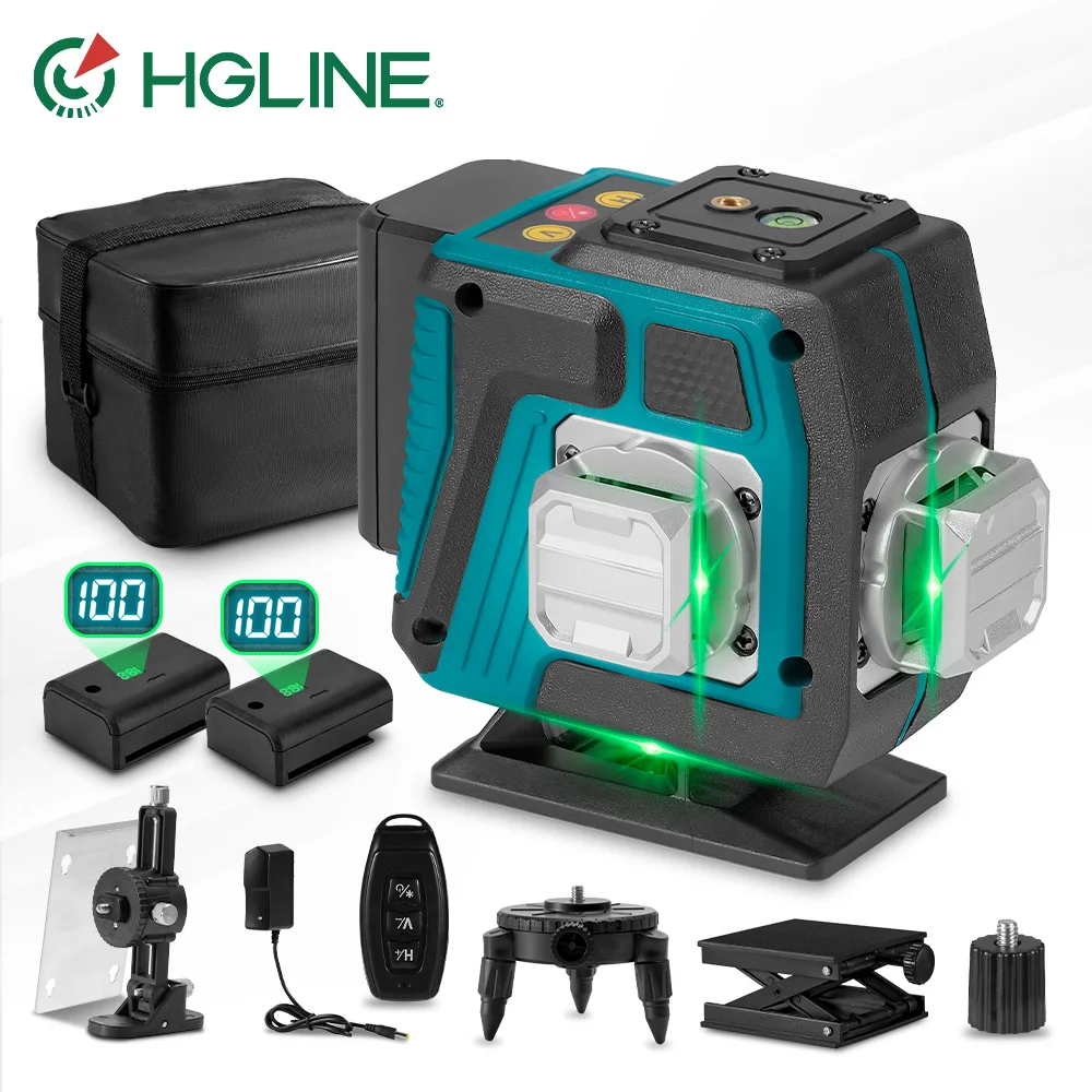 

HGLINE 3D Laser Level 12 Lines Mini leveling Tool 1.2M/1.5M Tripods Automatic 360℃ Horizontal And Vertical Cross Laser Machine