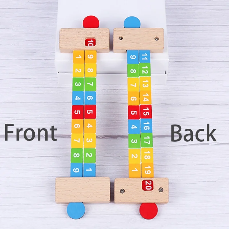 Children Wooden Math Arithmetic Learning Toys Montessori Teaching Addition Ruler Educational Number Toys For Kids Teaching Aids