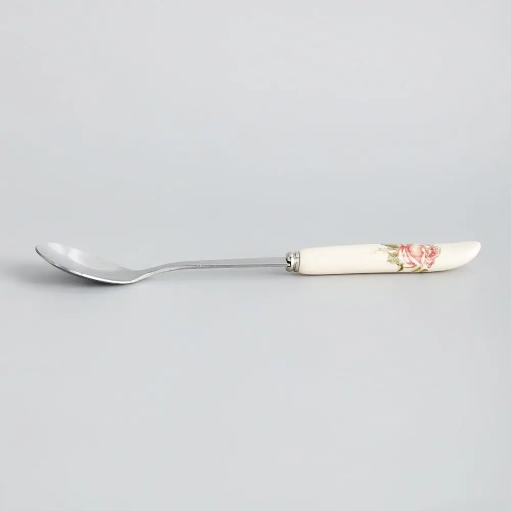 Home & Living Stainless Steel Rose Flowers Kitchen & Dining Coffee Spoon Dessert Scoop TeaSpoon