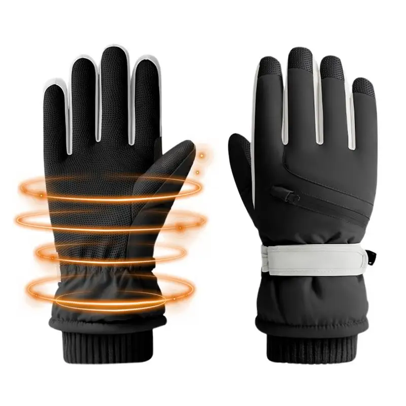 Driving Gloves Men Waterproof Warm Gloves Warm Five-Layer Thermal Construction Women's Gloves For Winter Outdoor Adventures