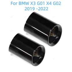 Exhaust Muffler Tip For BMW X3 G01 X4 G02 2019 2020 2021 2022 Stainless Steel Black/Silver Exhaust Tip Nozzle Car Accessories