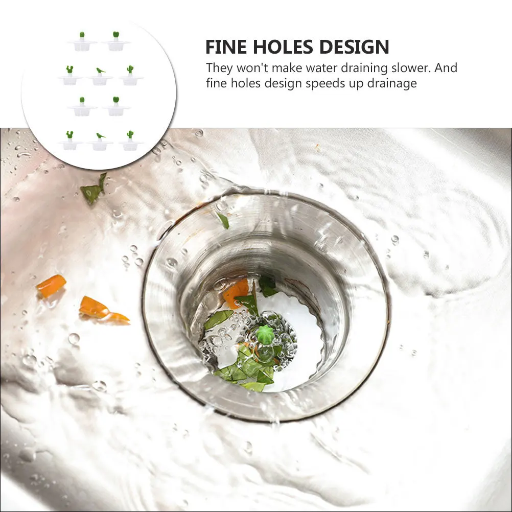 10 Uds cubierta de drenaje de suelo salida de drenaje prevención de obstrucciones filtro de fregadero engrosado para baño cocina uso doméstico fregadero de colador de malla fina