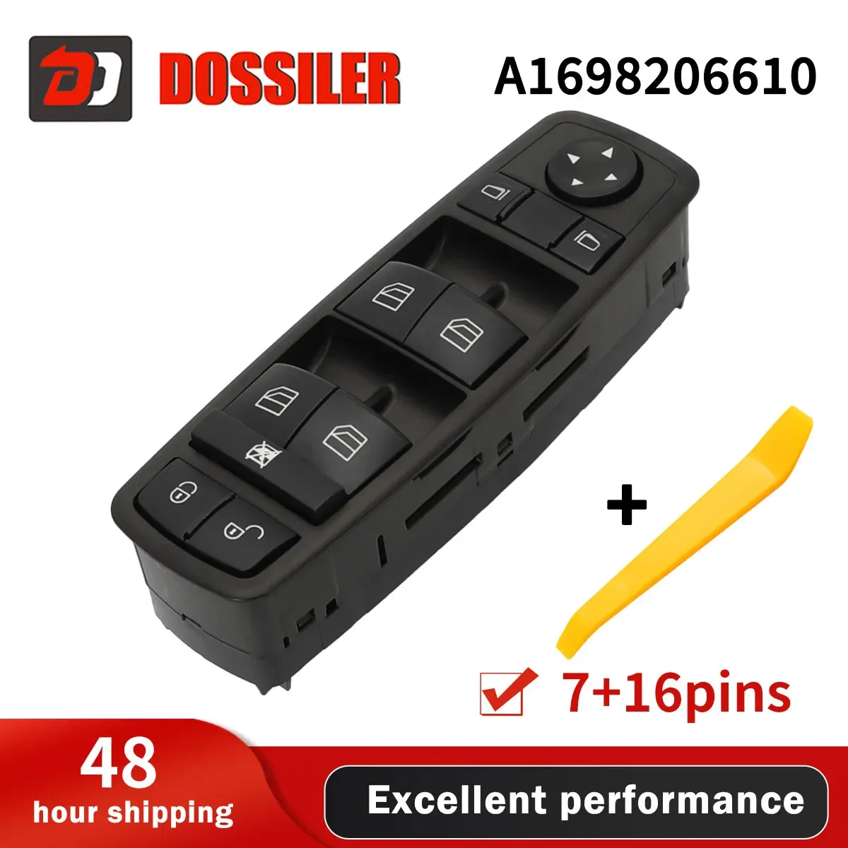 

A1698206610 Dossiler For Mercedes Benz A B GL M R Class W245 W169 A150 B200 X164 2004-2012 Electric Power Window Master Switch