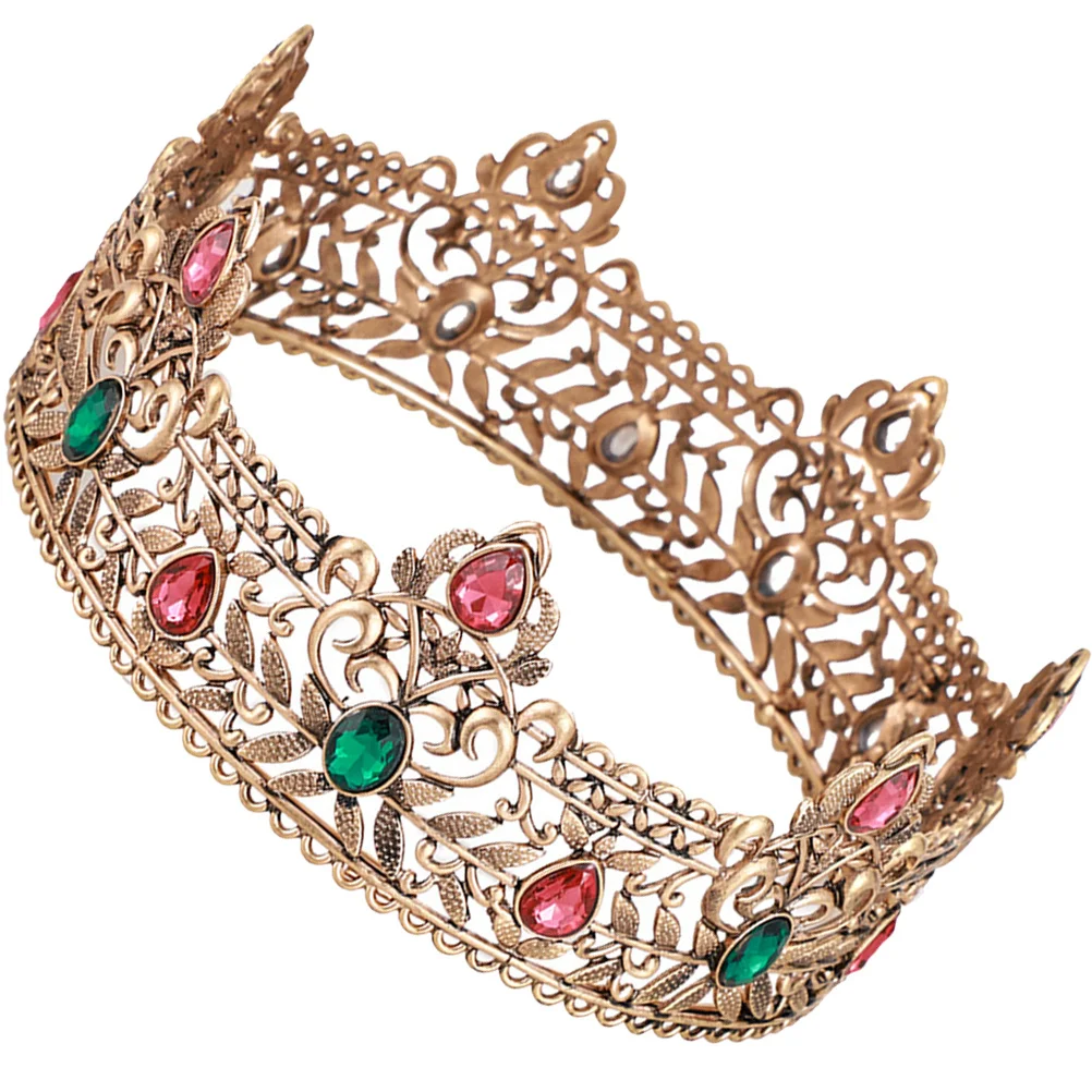 Couronne pour hommes, accessoire de Costume de roi Vintage, couronne de spectacle de Cosplay pour bal de promo, couronnes dorées