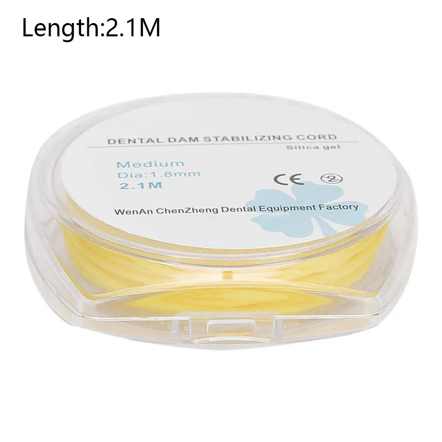 

1 Roll Dental Rubber Dam Stabilizing Cord Medium Wedges Clamps Sheets Elastic 2.1M /dia 1.8Mm Materials
