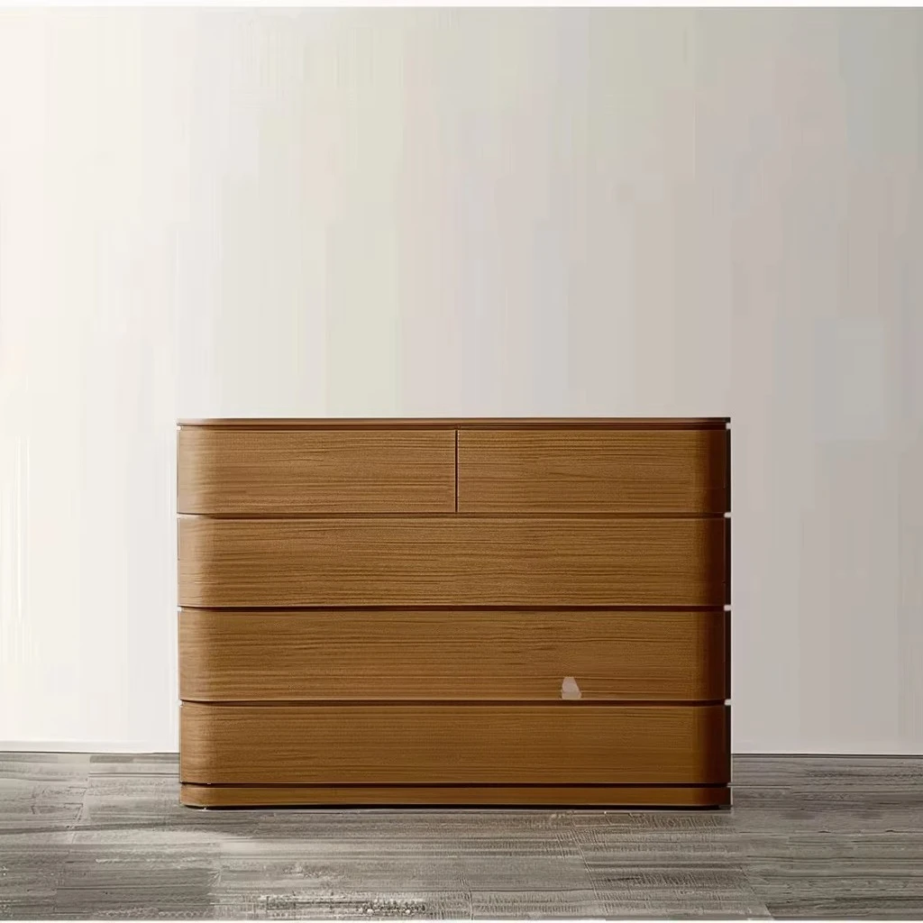 Luxury handmade light brown natural solid premium wooden drawer bedside table
