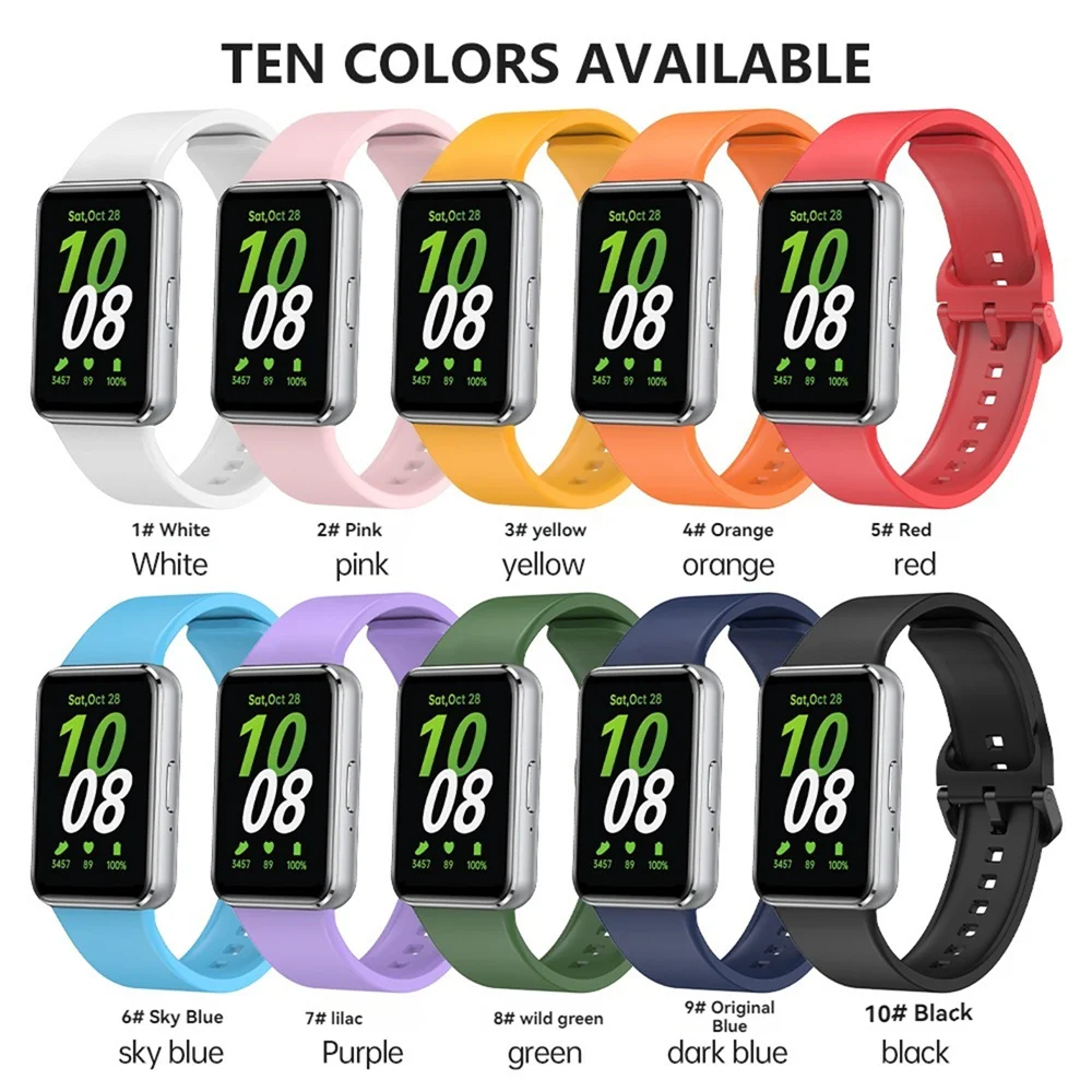 Multicolor Silicone Watch Strap for Galaxy Fit3 Colourful Buckle Sports Wristband Watch Accessories