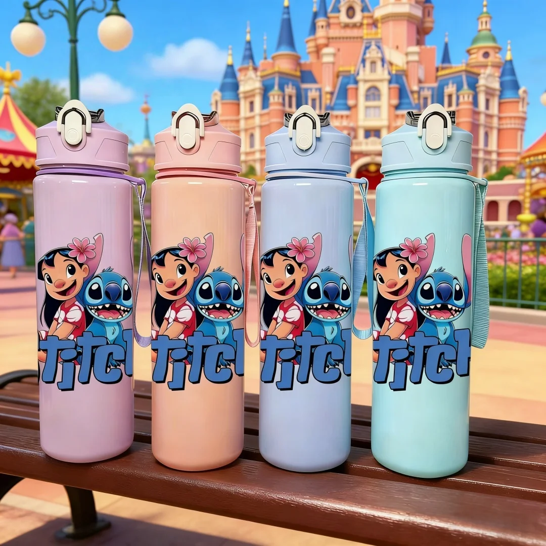 

3D Printed Cartoon Water Bottle, New Push-Button Lid, Cute Design, Fade-Resistant, Reusable Lightweight Bottle, Durable