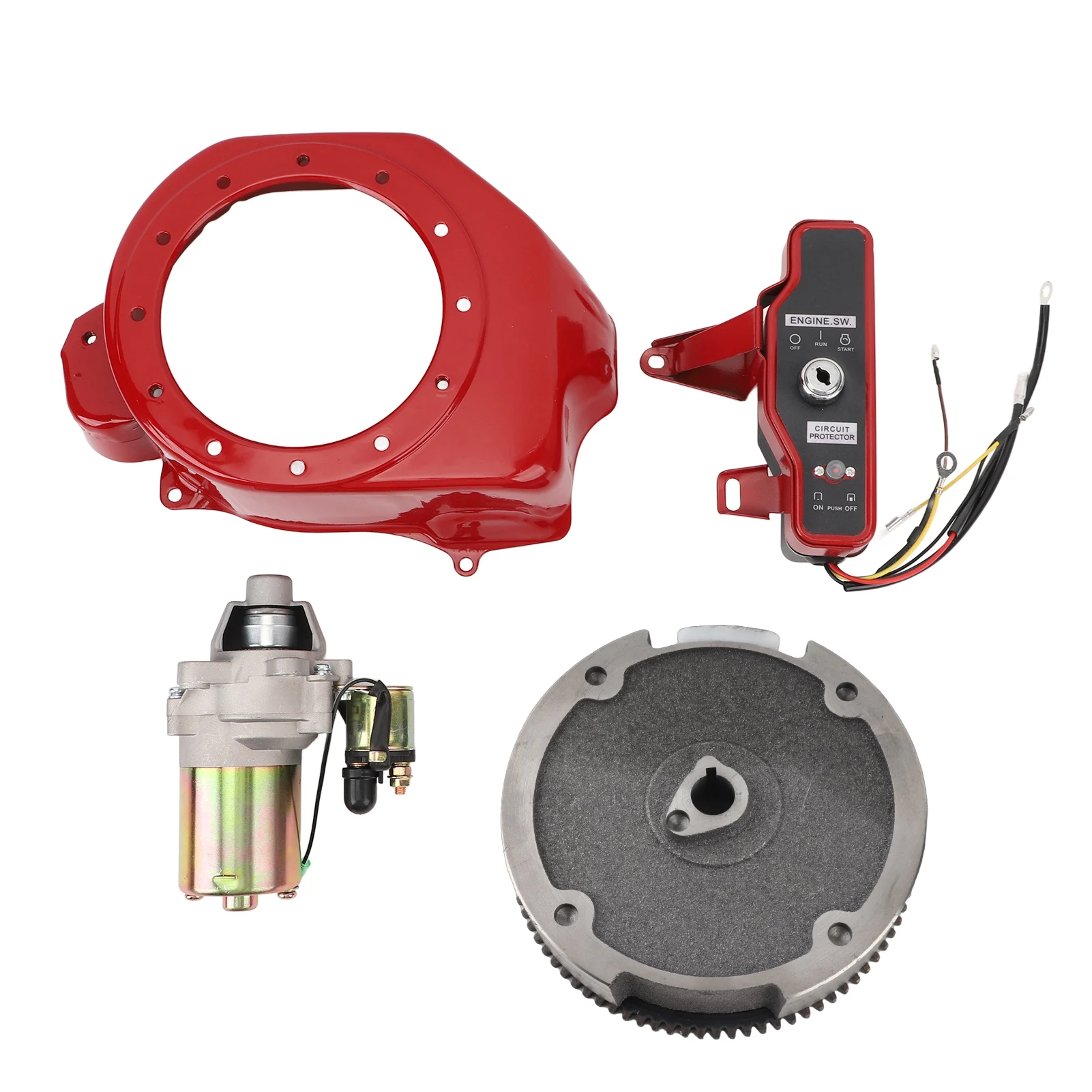Electric Start Kit for Honda GX160 GX200 5.5HP 6.5HP 4 Stroke Engines Switch Starter Motor Flywheel