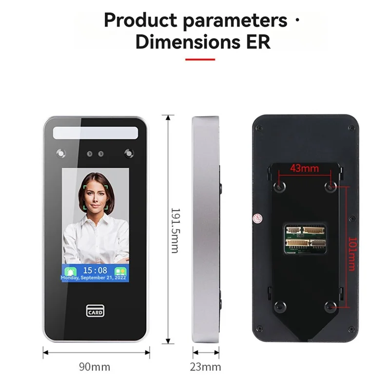 

【GLAD】Wall Mount Dynamic Facial Recognition Attendance Andaccess Control Machine 2000 Face For Security Protection