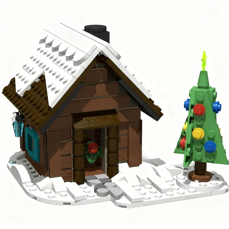 373pcs MOC Winter House Seasonal Christmas Model Building Toys Blocks Construction Christmas Gift Assemble DIY Creative Idea