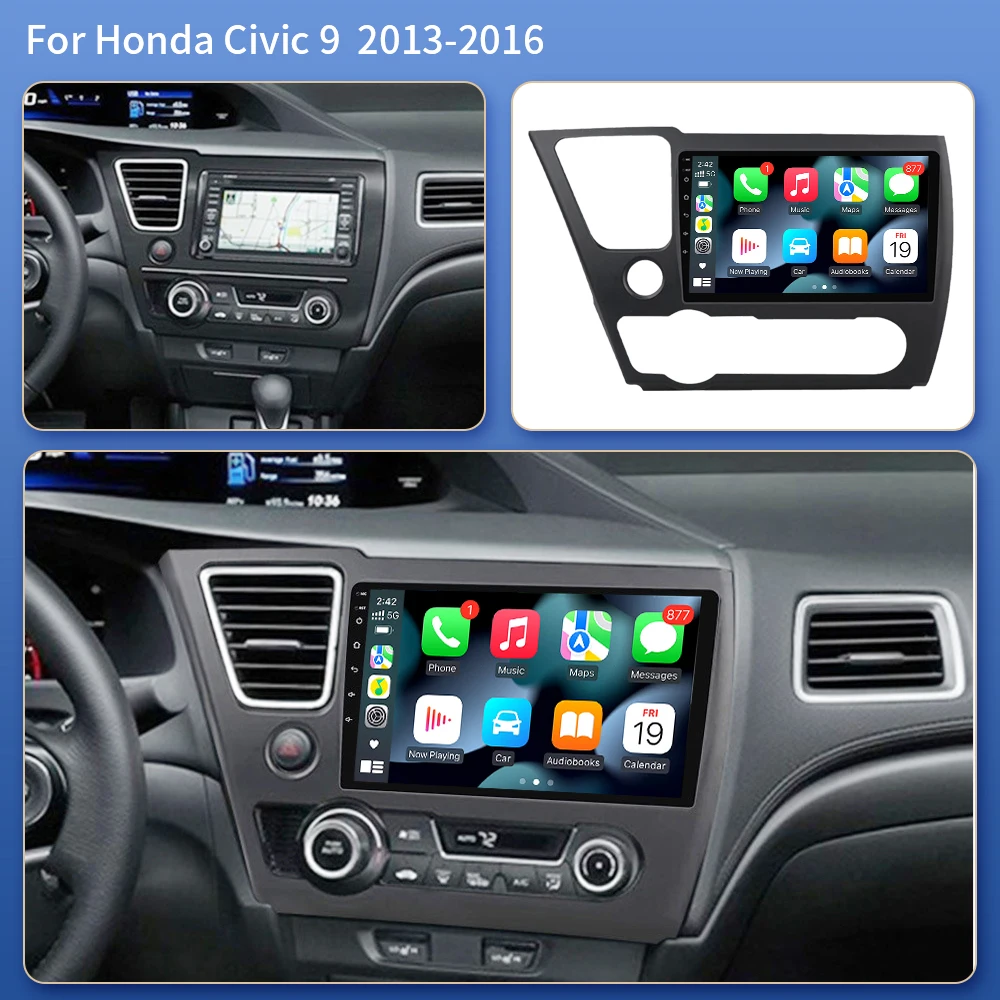 Android 16 Car Radio For Honda Civic Hatchback 9 FK FB 2012-2017 Wireless CarPlay Android Auto RDS 4G WiFi autoradio Head Unit