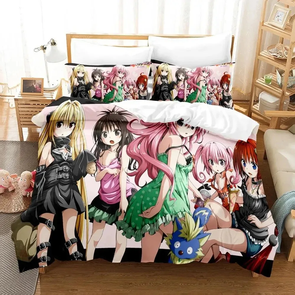 

Anime Yami To LOVE-Ru Bedding Set Duvet Cover Bed Set Quilt Cover Pillowcase Comforter king Queen Size Boys Adult