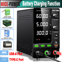 USB Type c Fast Charging DC Power Supply 30V 10A 12A  Battery Charging OCP Output Lab Adjustable Switch Regulator Power Supply