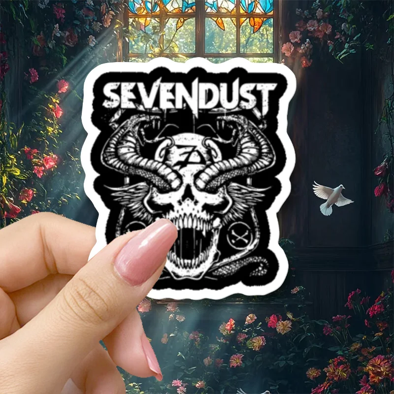 Наклейка Sevendust для мотоциклов, автомобилей, шлемов, окон и бамперов - прочный ПВХ-материал