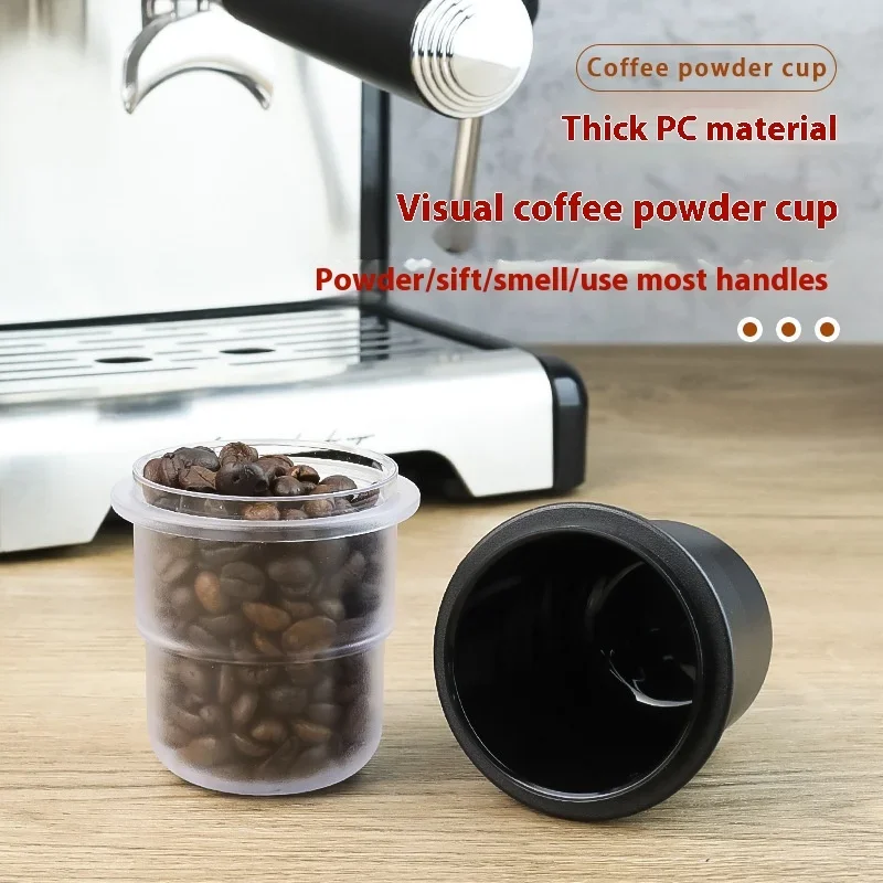 Café Em Pó Dosagem Cup, Medição Precisa, Empilhamento De Armazenamento, Espresso Máquina Acessórios, Preto Copos Transparentes, 58mm