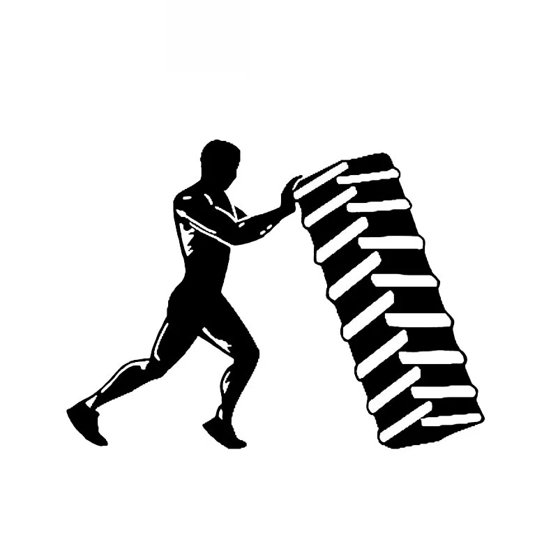 Car Stickers Muscle Fitness Training Fitness Sports PVC Car Decoration Accessories Decals Waterproof Black/white,15cm*11cm