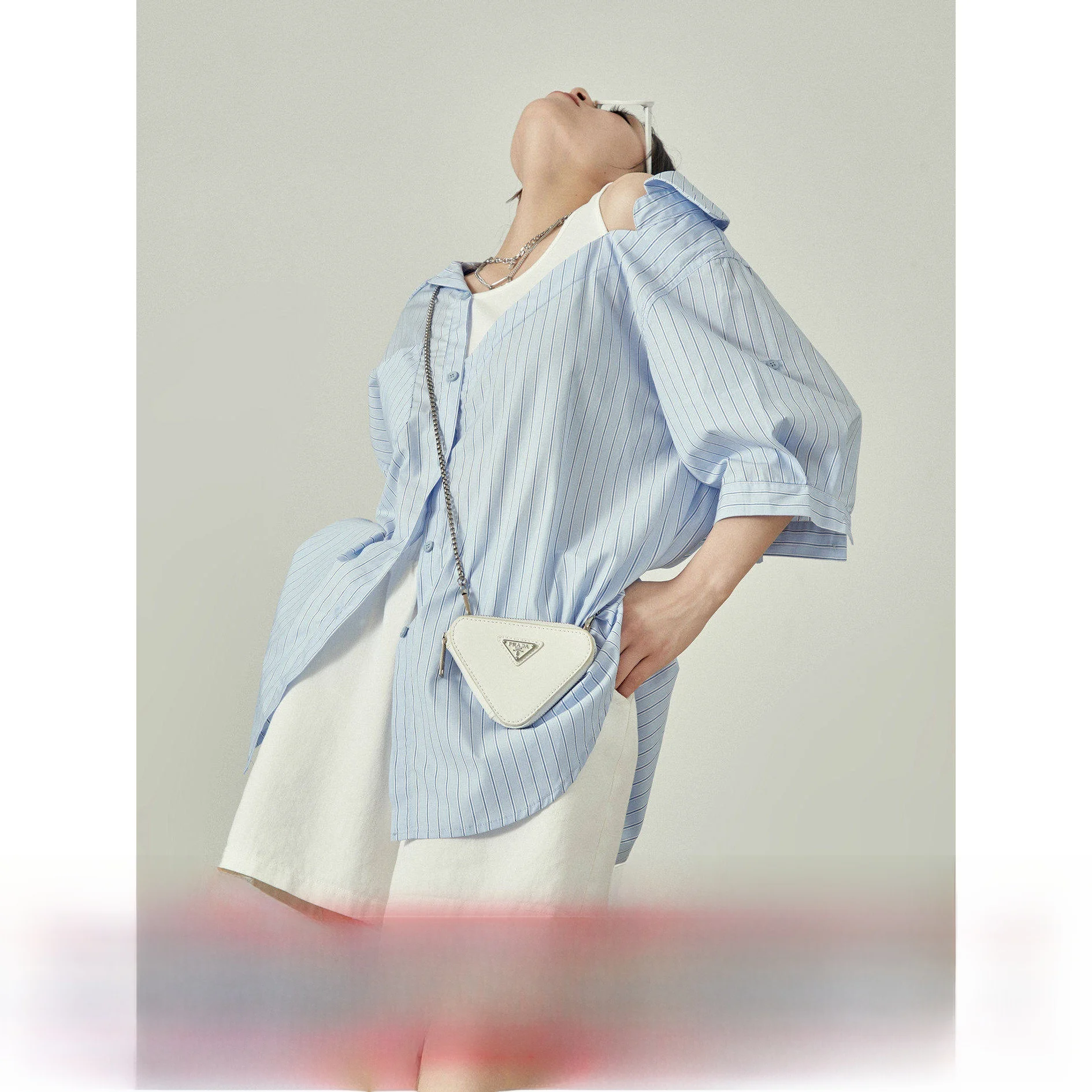 

Женская повседневная рубашка в полоску с эффектом двухслойности, летняя, для офиса, с вертикальным узором, приталенная, с длинным рукавом, на пуговицах