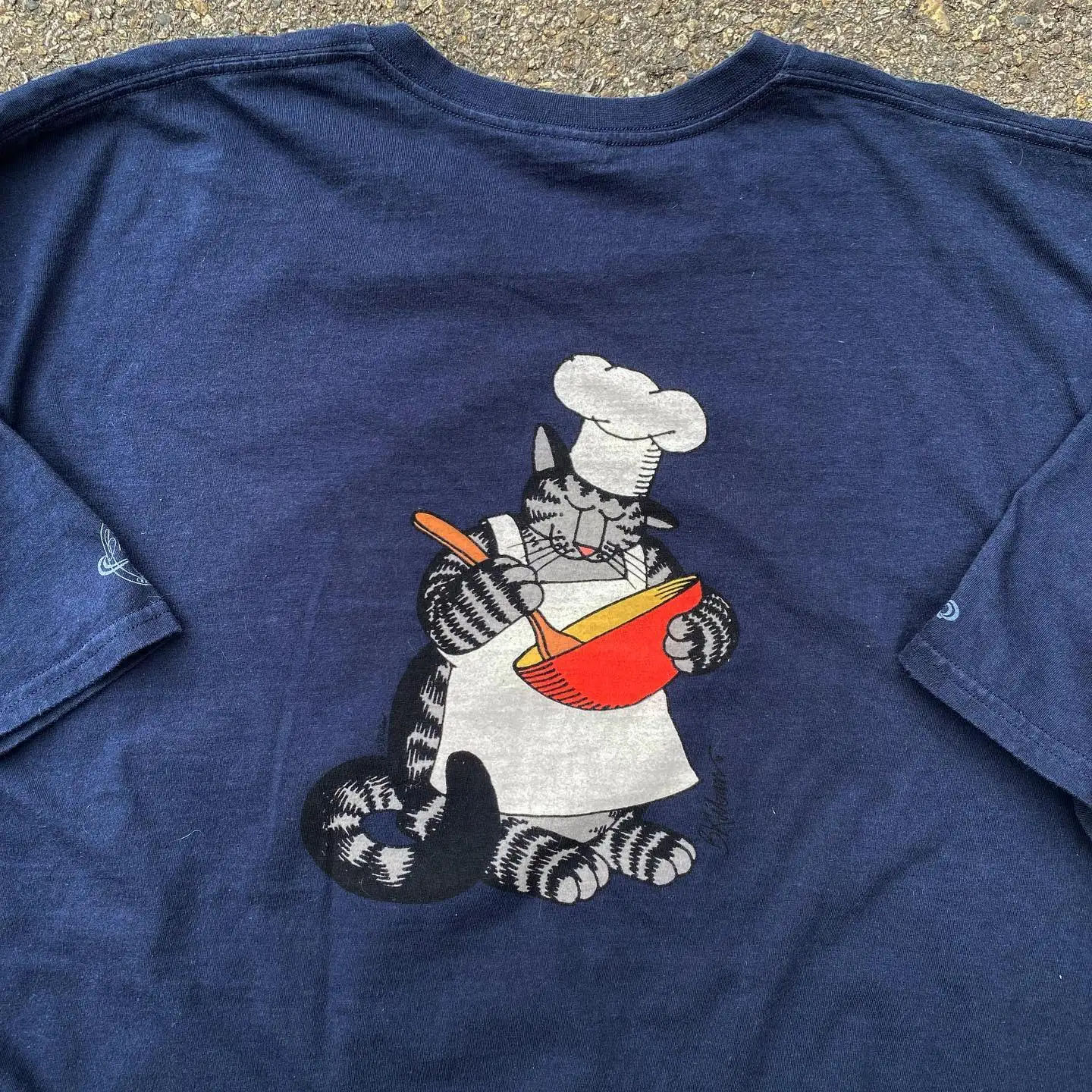 Retro Cartoon  T-shirt Short Sleeve Cured Style Summer Fashion Men's round Neck Cotton Top Lazy Fun Small Audience Interest