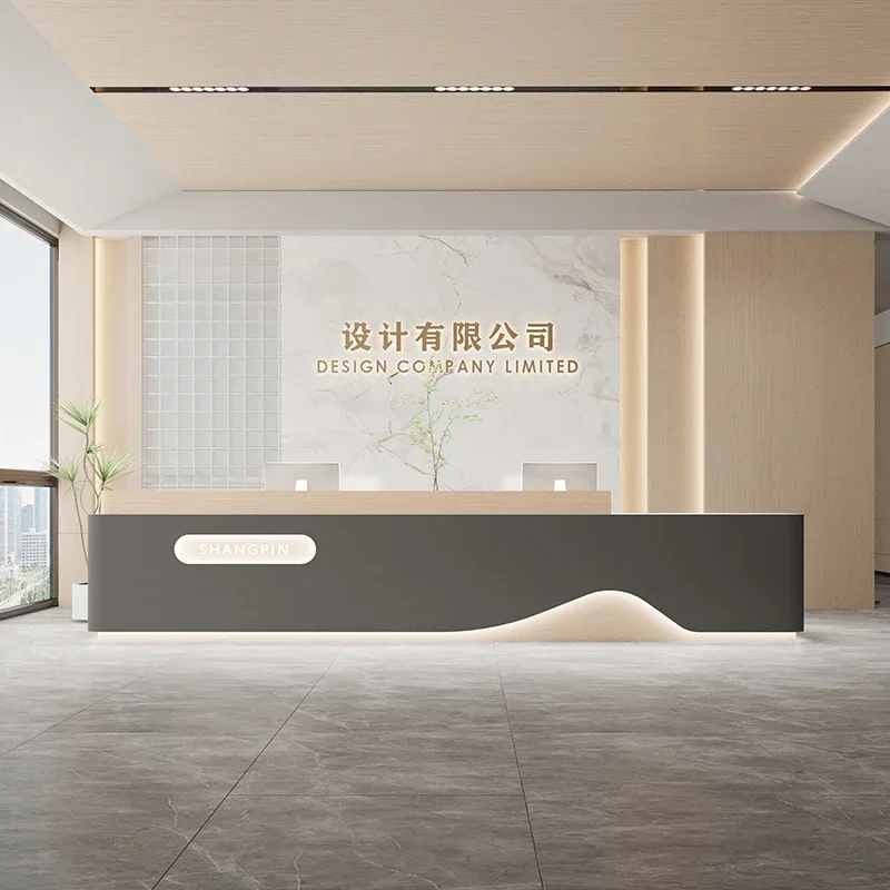 

Aesthetic Center Decor Modern Furniture Bar Customer Counter Reception Table Desk Long Reseption Luxury Comptoir Caisse Office
