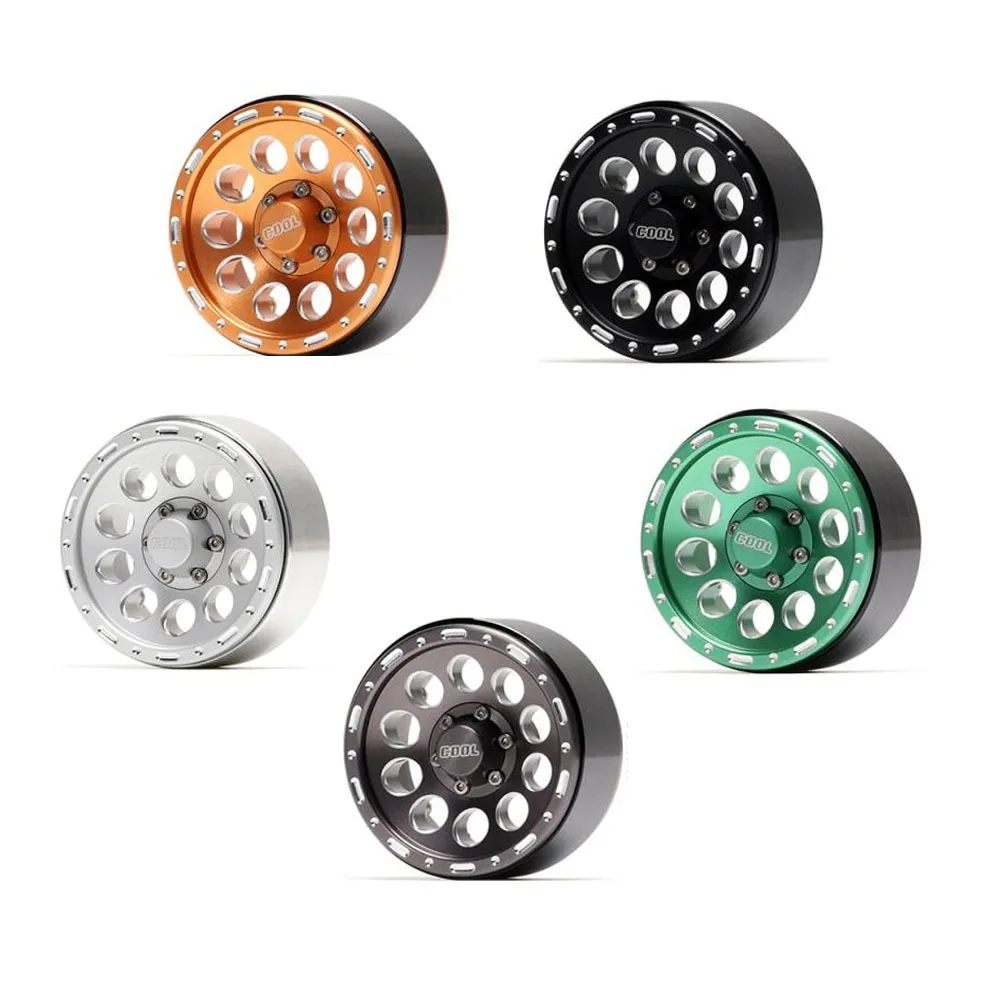 

4Pcs Aluminum Alloy 1.9 Beadlock Wheel Hub Rim for 1/10 RC Crawler Car Axial SCX10 90046 AXI03007 TRX4 VS4-10 CC01 Redcat Gen8