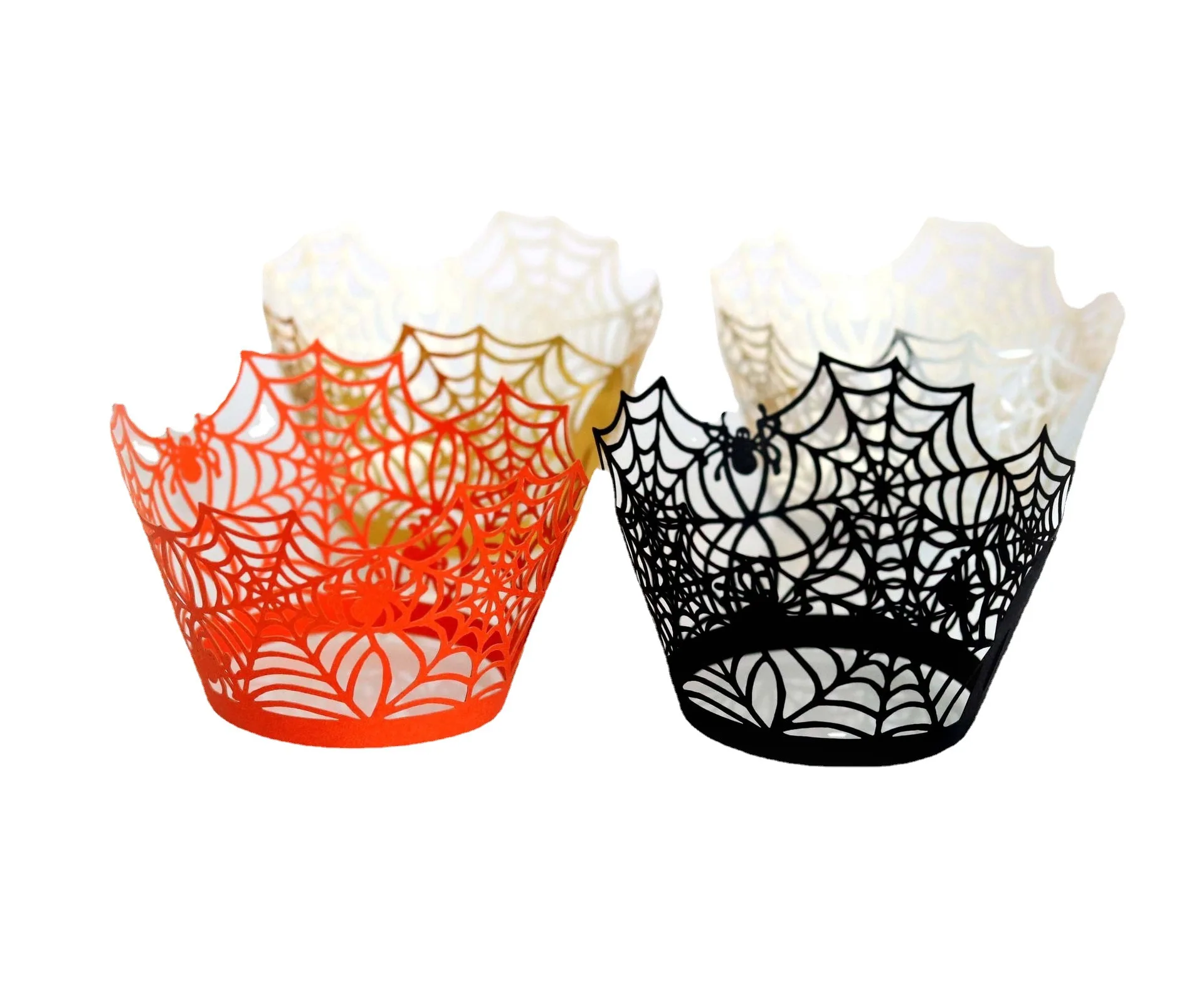 

50PCS Pumpkin spider web Confetti Cupcake Wrapper Halloween eve party Birthday Wedding bridal shower decoration table