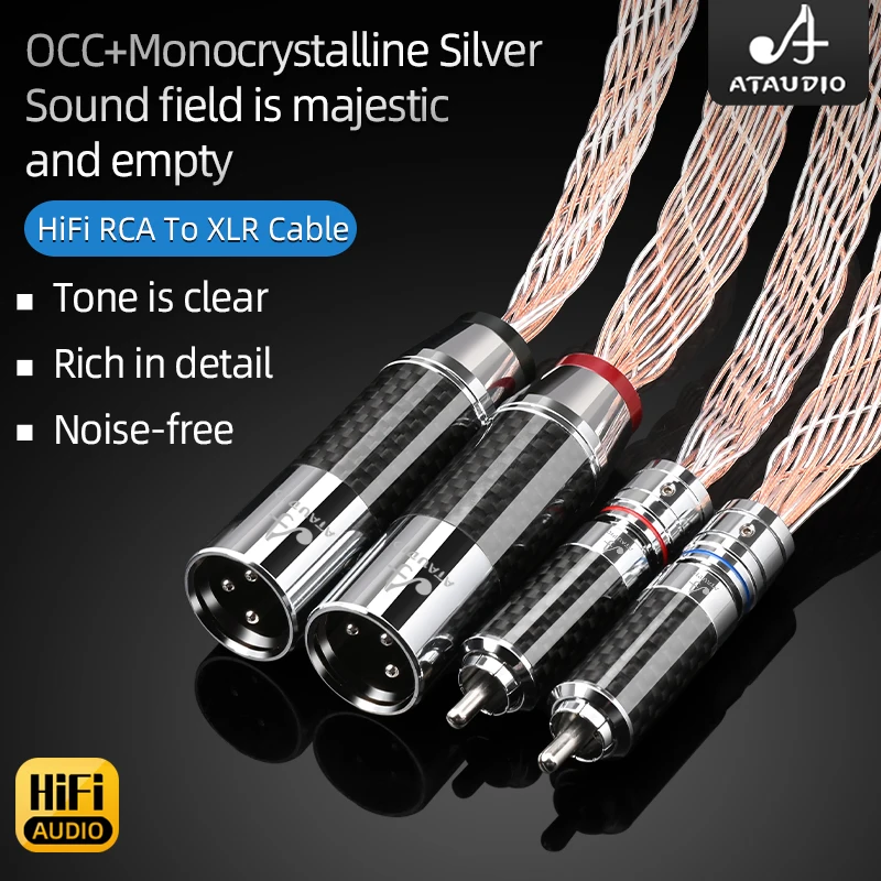 Kabel Audio HiFi XLR RCA do adaptera 7N OCC Mixed srebrny profesjonalny XLR do kabel RCA przedłużacz do kina domowego XLR zbalansowany XLR