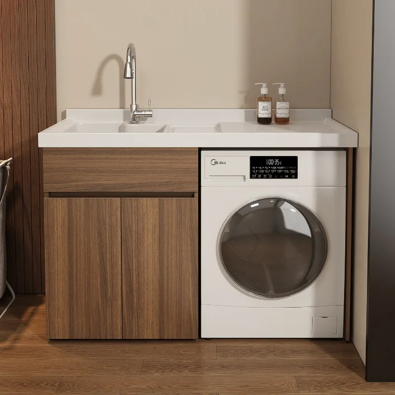 Washing machine cabinet integrated balcony honeycomb aluminum custom laundry pool basin with rubbing board significant