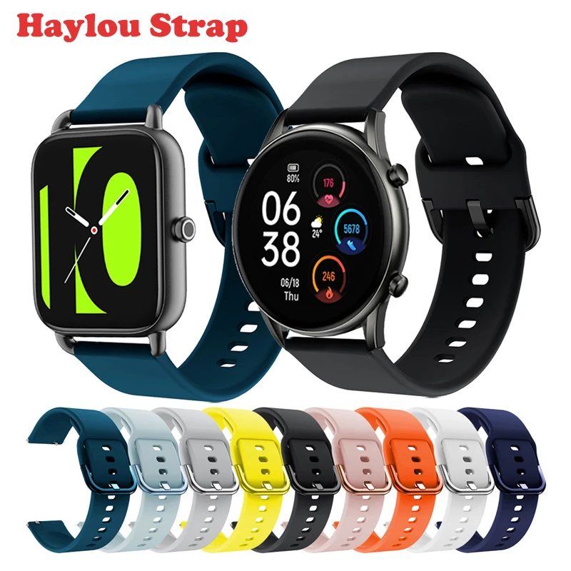 Silicone Strap For Xiaomi Haylou Solar Plus RT3/GST Lite/RS3 LS04/RT LS05S/GST/RT2 LS10 Haylou Color Button Smart Watch correa