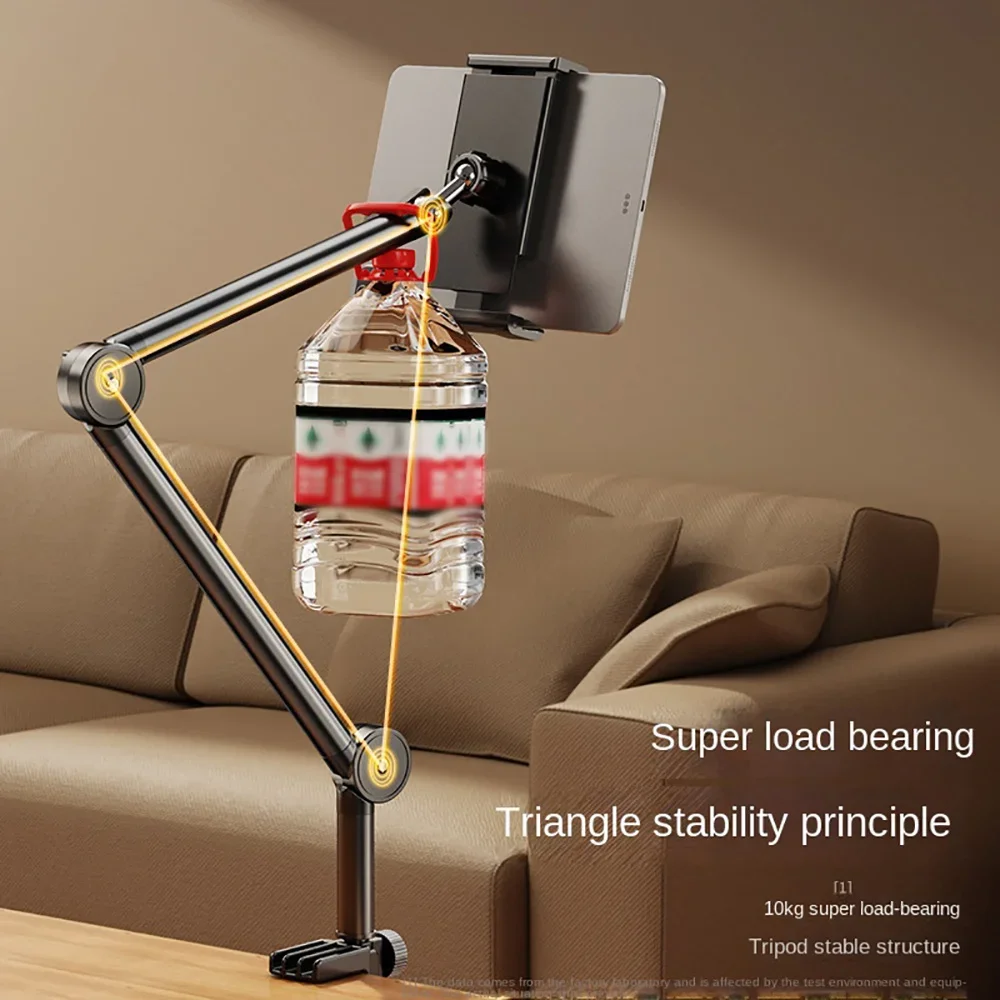 Universal Tablet Stand Clip Lazy Bracket Flexible Articulating Aluminum Arm Phone Mount Tablet Holder For All 4-11 Inch Device