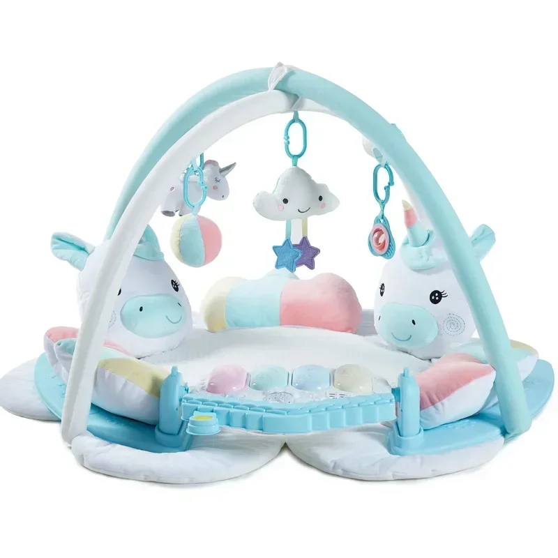 Pédale de dessin animé licorne pour bébé, piano, musique, Playvirus, tapis de gym pour enfants, jouets pour tout-petits, poupées en peluche pour garçons, tapis pour enfants