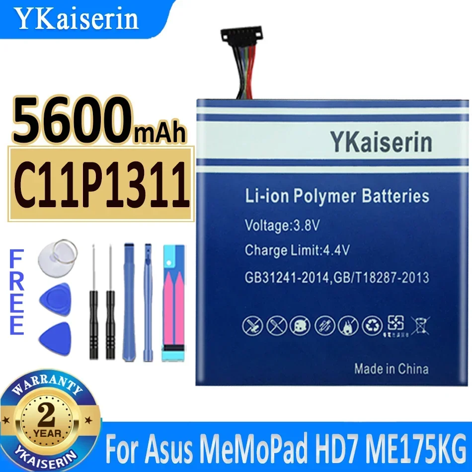 

5600mAh YKaiserin Battery C11P1311 For Asus MeMO Pad HD 7 ME175KG Dual SIM HD7 ME175 Bateria