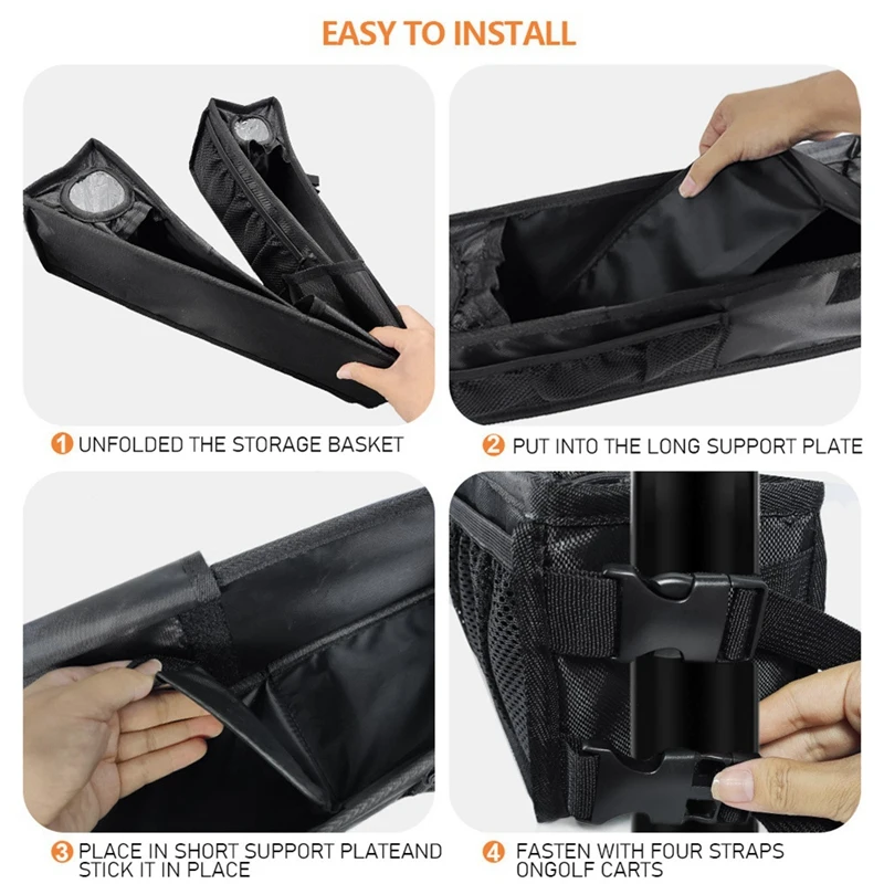 

Golf Cart Front Storage Basket with Insulated Cup Holders,Dash Tray Organizer for Electirc Golf Cart-ABWY